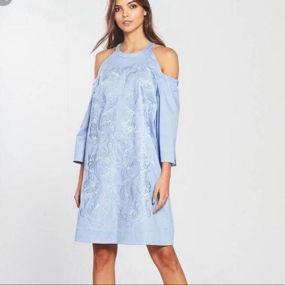 Ted Baker London Jettas Cut Out Embroidered Tapestry Shift Dress, Size 12, NWT - Picture 1 of 12